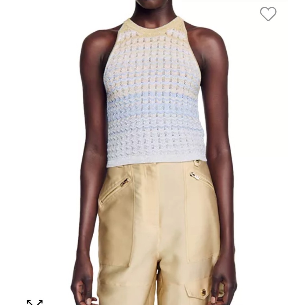 Sandro Zady Sleeveless Pointelle Sweater